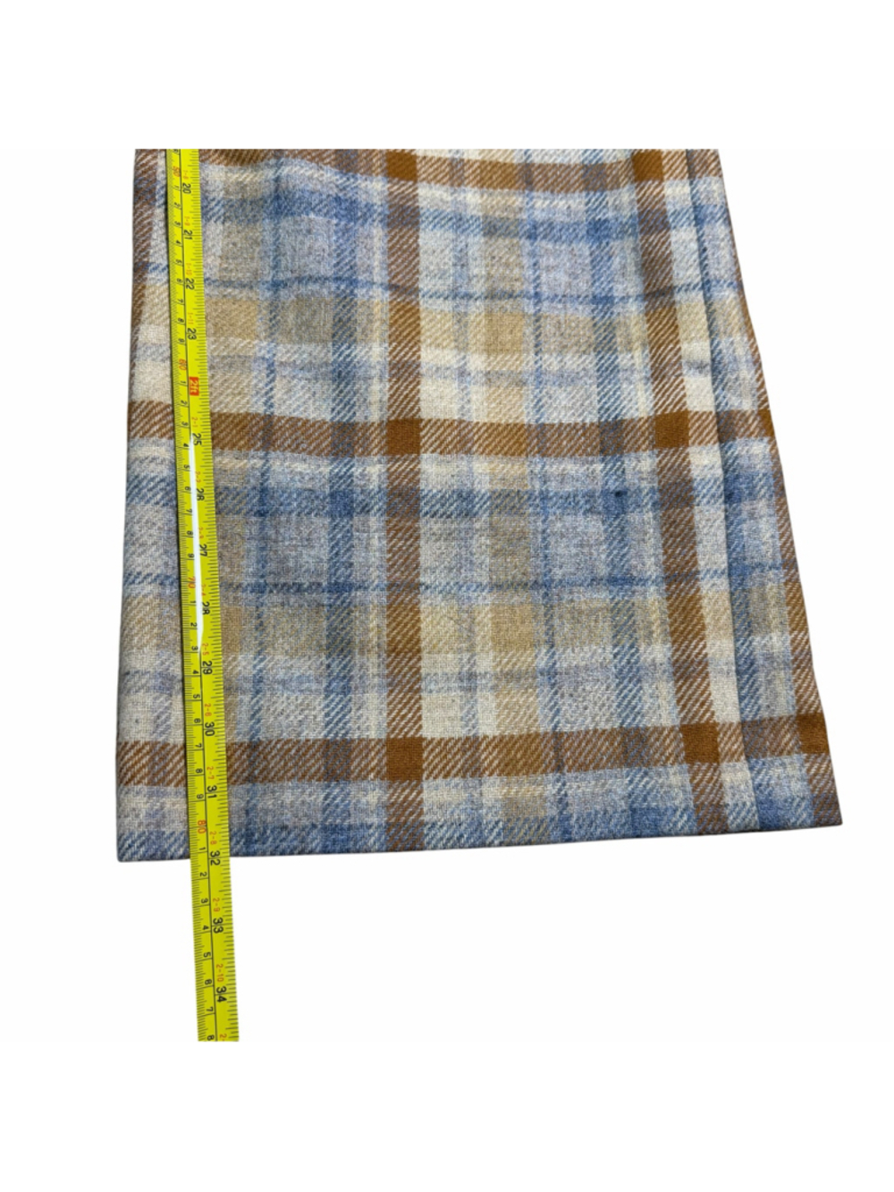 NWT Sezane Loulou Trouser in Tan Blue Plaid Check Wool Wide Leg Pants 36/6 - Picture 11 of 12